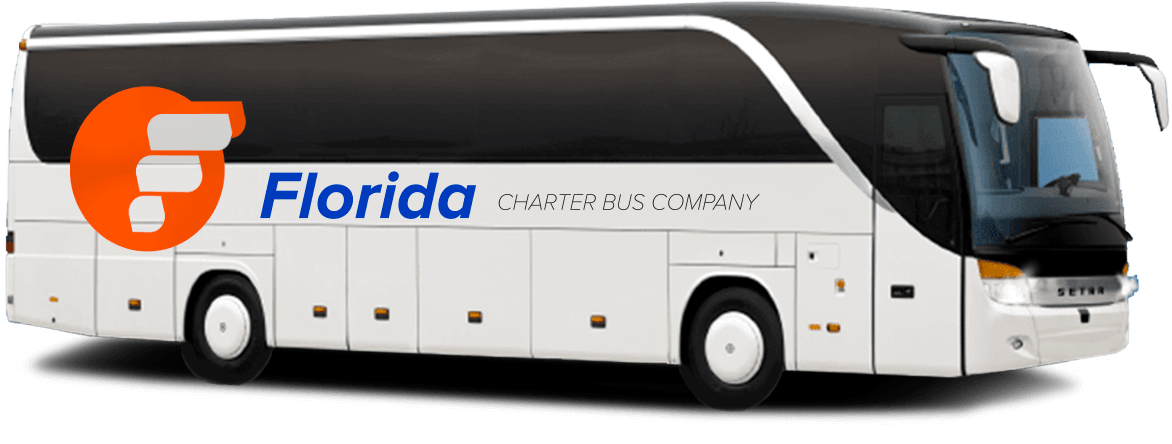 a plain white charter bus with a 