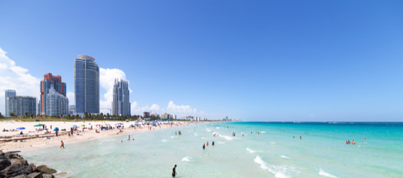 aerial view of south beach miami